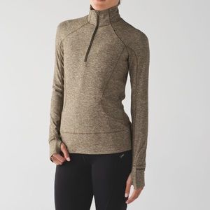 Lululemon Rush Hour 1/2 Zip Heathered Green